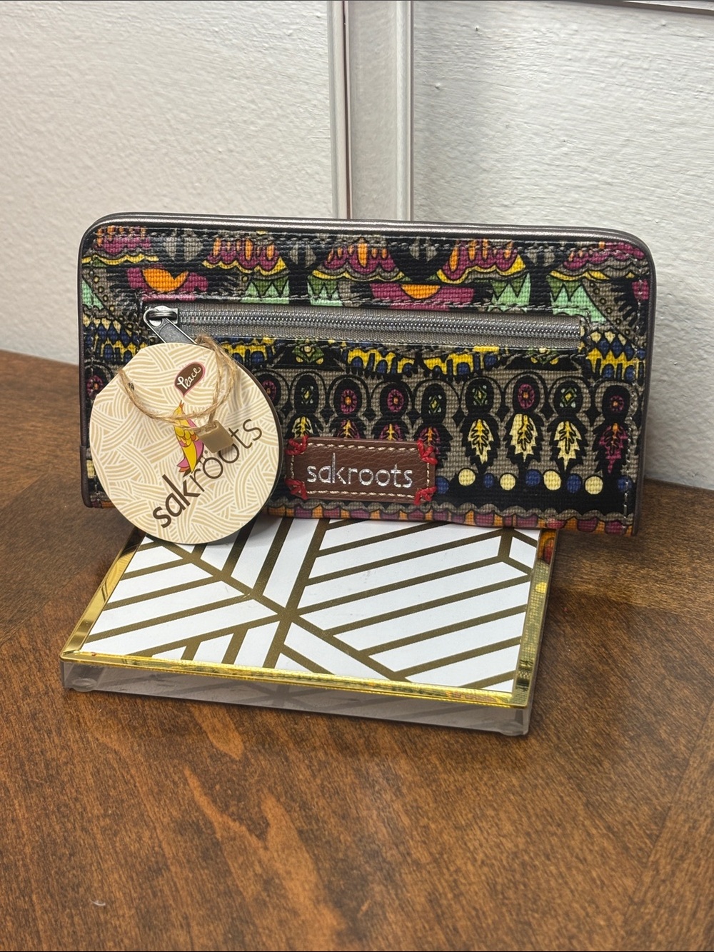 Sakroots Multicolor Boho Snap Wallet with Boho Pattern NEW - Picture 3 of 12